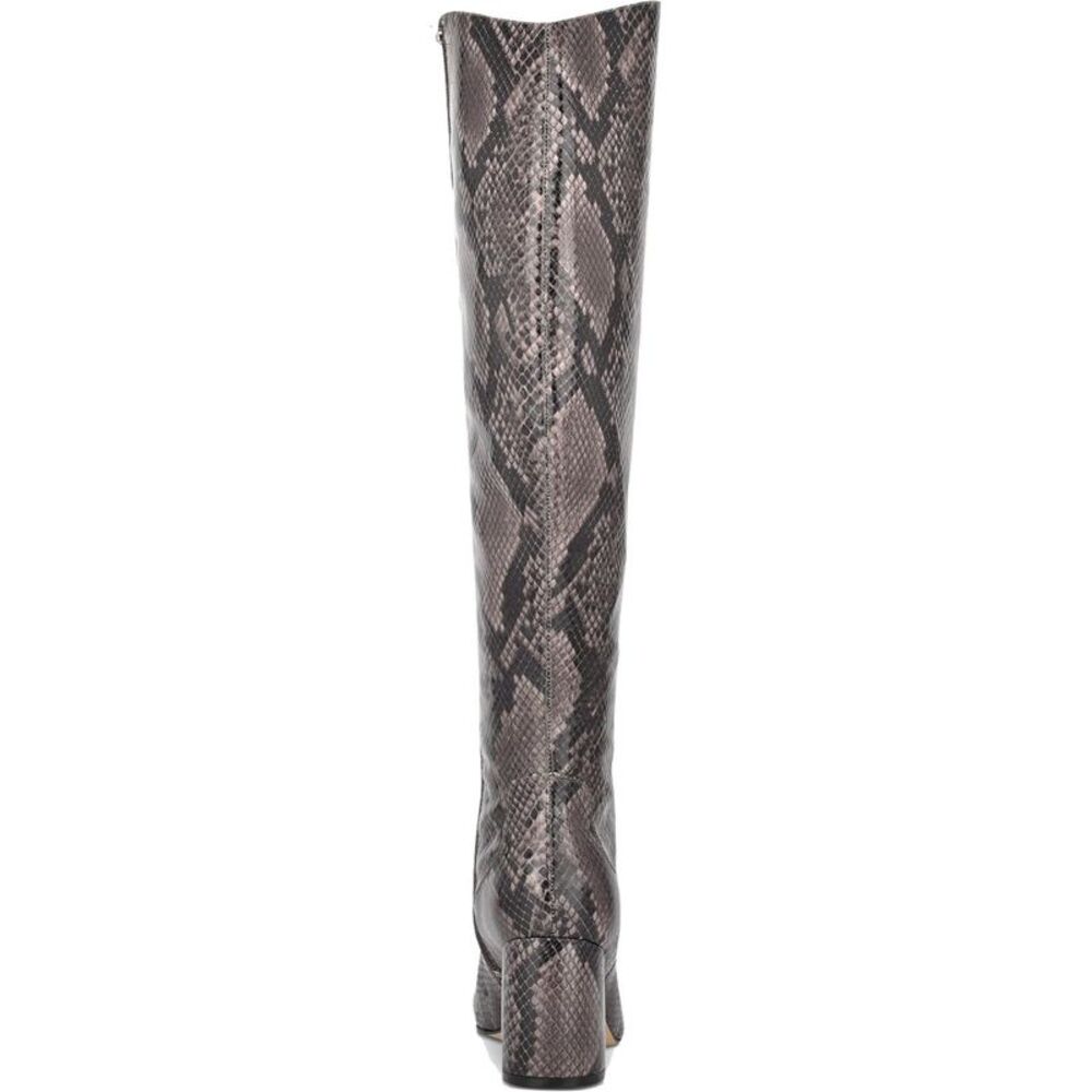 MARC FISHER Womens Gray Snakeskin Comfort Retie2 Block Heel Zip-Up Boots 7 M - Picture 3 of 3